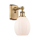 Eaton Sconce shown in the Brushed Brass finish with a Matte White shade