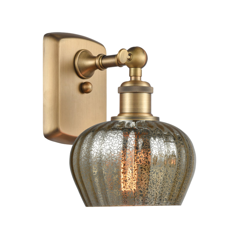 Fenton Sconce shown in the Brushed Brass finish with a Mercury shade