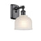 Dayton Sconce shown in the Matte Black finish with a White shade