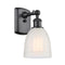 Brookfield Sconce shown in the Matte Black finish with a White shade