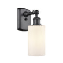 Clymer Sconce shown in the Matte Black finish with a Matte White shade