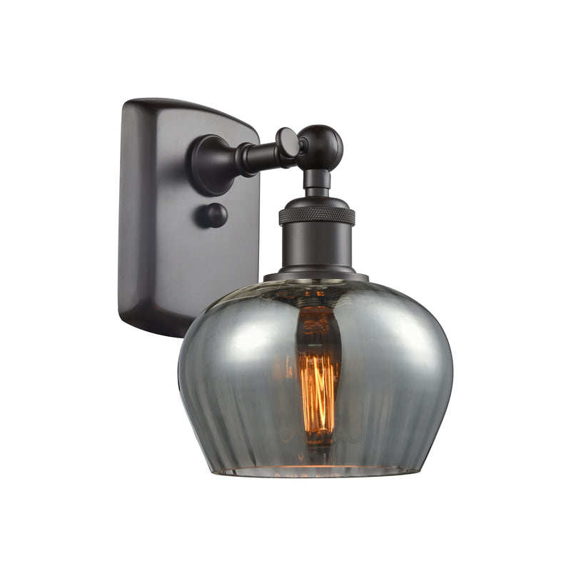 Fenton Sconce shown in the Oil Rubbed Bronze finish with a Plated Smoke shade