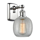 Belfast Sconce shown in the Polished Chrome finish with a Clear Crackle shade