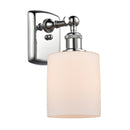 Cobbleskill Sconce shown in the Polished Chrome finish with a Matte White shade