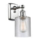 Cobbleskill Sconce shown in the Polished Chrome finish with a Clear shade