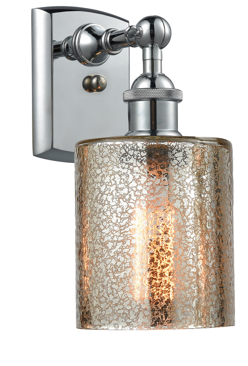 Innovations Lighting Cobbleskill 1-100 watt 5 inch Polished Chrome Sconce with Mercury glass and Solid Brass 180 Degree Adjustable Swivels 5161WPCG116