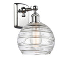 Deco Swirl Sconce shown in the Polished Chrome finish with a Clear shade