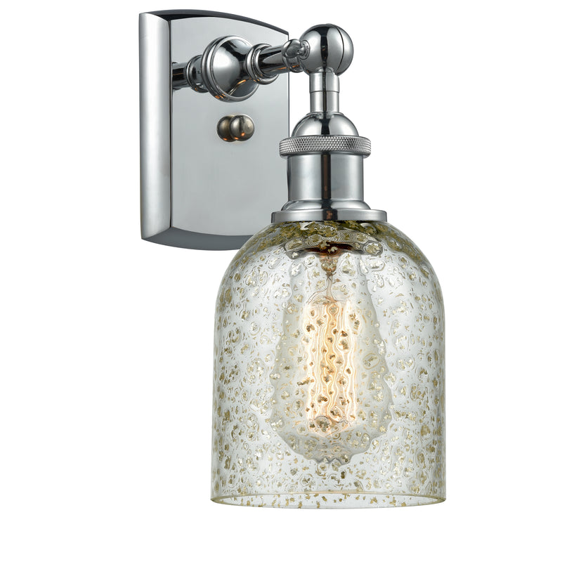 Caledonia Sconce shown in the Polished Chrome finish with a Mica shade