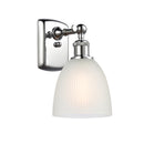 Castile Sconce shown in the Polished Chrome finish with a White shade