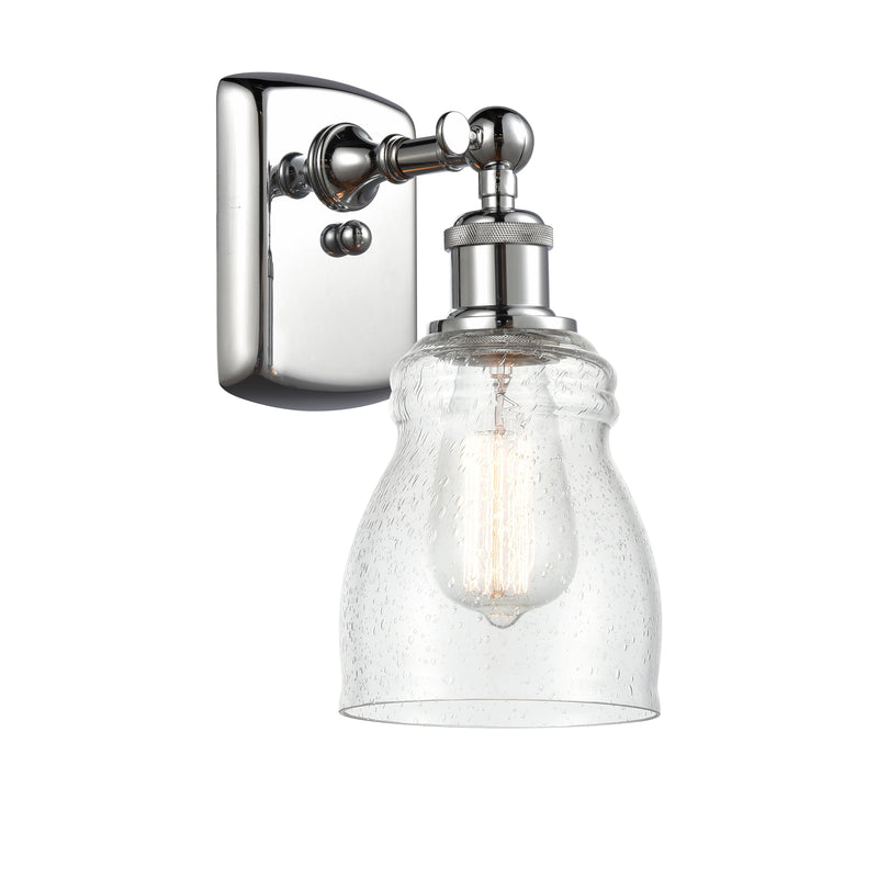 Ellery Sconce shown in the Polished Chrome finish with a Seedy shade