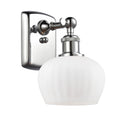 Fenton Sconce shown in the Polished Chrome finish with a Matte White shade