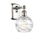 Deco Swirl Sconce shown in the Polished Nickel finish with a Clear shade