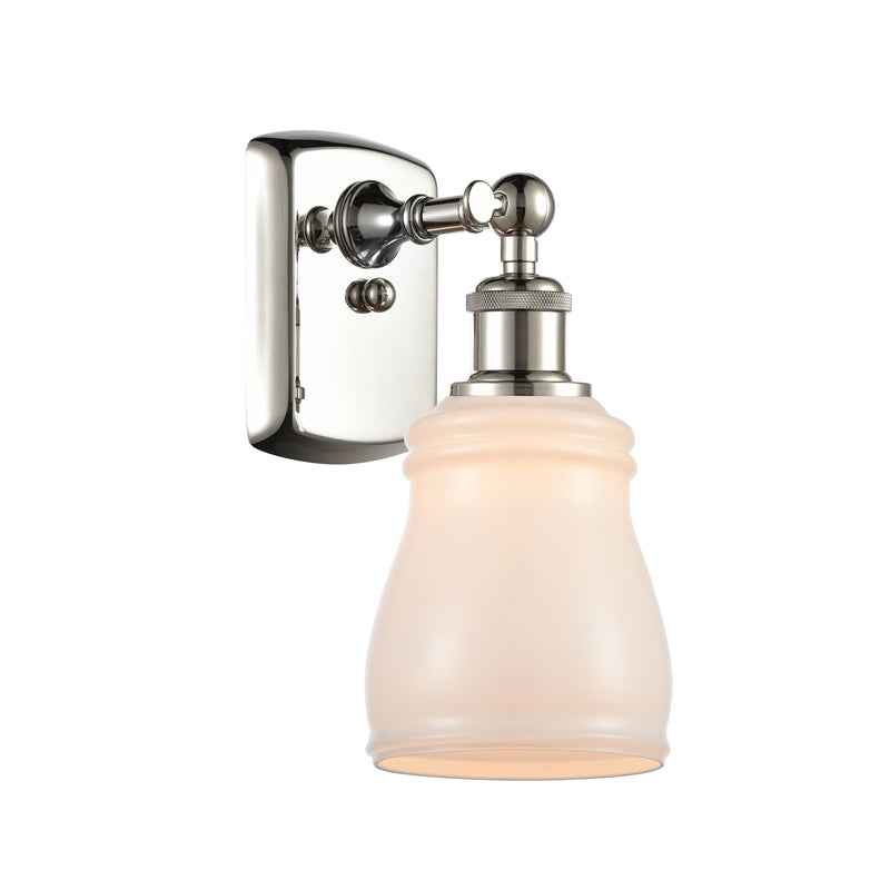 Ellery Sconce shown in the Polished Nickel finish with a White shade