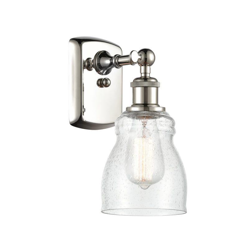 Ellery Sconce shown in the Polished Nickel finish with a Seedy shade