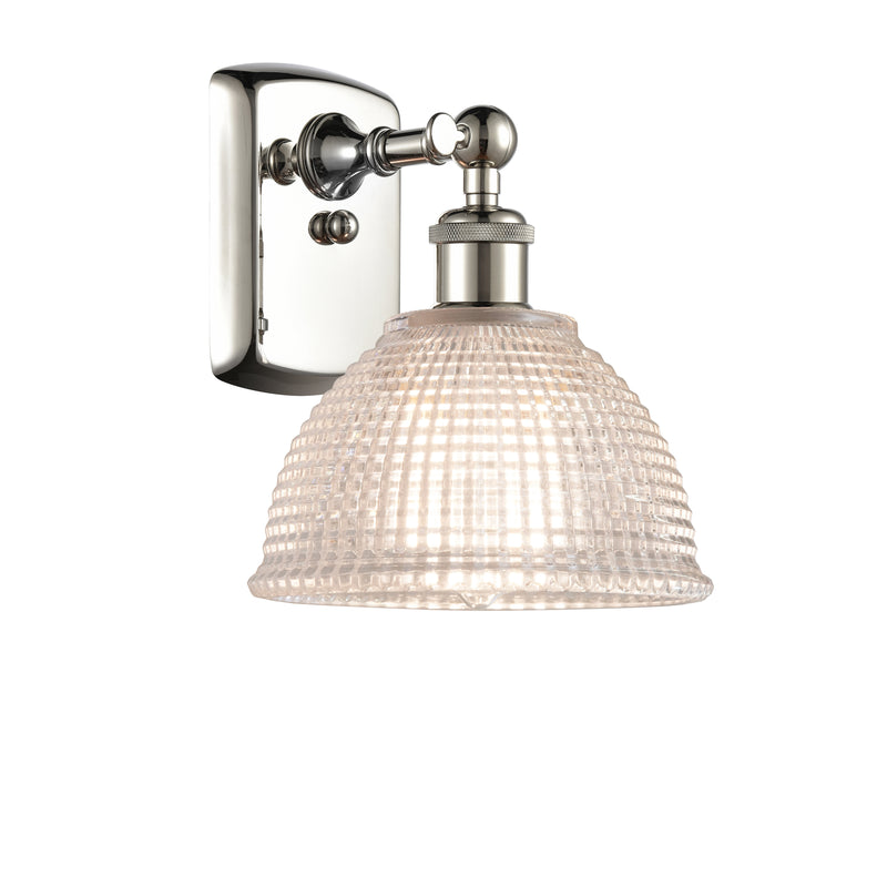 Arietta Sconce shown in the Polished Nickel finish with a Clear shade