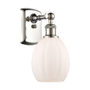 Eaton Sconce shown in the Polished Nickel finish with a Matte White shade