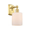 Cobbleskill Sconce shown in the Satin Gold finish with a Matte White shade