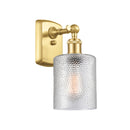 Cobbleskill Sconce shown in the Satin Gold finish with a Clear shade