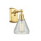 Conesus Sconce shown in the Satin Gold finish with a Clear Crackle shade