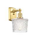 Niagra Sconce shown in the Satin Gold finish with a Clear shade