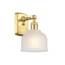 Dayton Sconce shown in the Satin Gold finish with a White shade