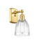 Brookfield Sconce shown in the Satin Gold finish with a Clear shade