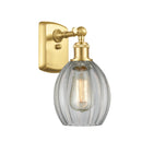 Eaton Sconce shown in the Satin Gold finish with a Clear shade