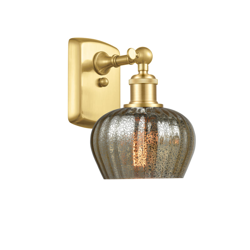 Fenton Sconce shown in the Satin Gold finish with a Mercury shade