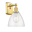 Ballston Dome Sconce shown in the Satin Gold finish with a Seedy shade