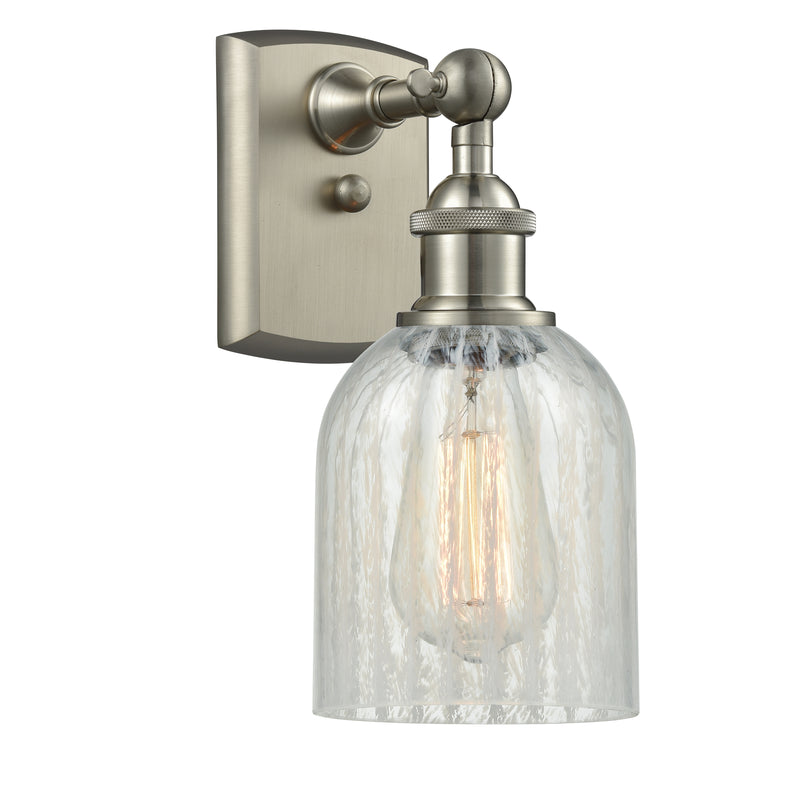 Caledonia Sconce shown in the Brushed Satin Nickel finish with a Mouchette shade