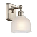 Dayton Sconce shown in the Brushed Satin Nickel finish with a White shade