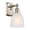 Brookfield Sconce shown in the Brushed Satin Nickel finish with a White shade