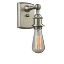 Bare Bulb Sconce shown in the Brushed Satin Nickel finish