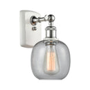 Belfast Sconce shown in the White and Polished Chrome finish with a Seedy shade