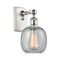 Belfast Sconce shown in the White and Polished Chrome finish with a Seedy shade