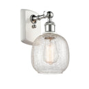 Belfast Sconce shown in the White and Polished Chrome finish with a Clear Crackle shade