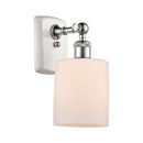 Cobbleskill Sconce shown in the White and Polished Chrome finish with a Matte White shade