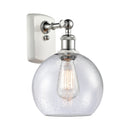 Athens Sconce shown in the White and Polished Chrome finish with a Seedy shade