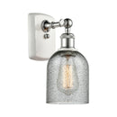 Caledonia Sconce shown in the White and Polished Chrome finish with a Charcoal shade