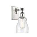 Ellery Sconce shown in the White and Polished Chrome finish with a Seedy shade