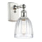 Brookfield Sconce shown in the White and Polished Chrome finish with a Clear shade
