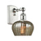 Fenton Sconce shown in the White and Polished Chrome finish with a Mercury shade