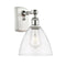 Ballston Dome Sconce shown in the White and Polished Chrome finish with a Clear shade