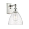 Ballston Dome Sconce shown in the White and Polished Chrome finish with a Seedy shade