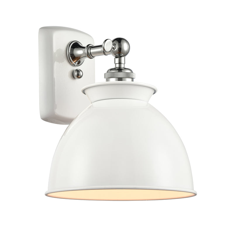 Adirondack Sconce shown in the White and Polished Chrome finish with a Glossy White shade