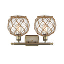 Innovations Lighting Farmhouse Rope 2 Light Bath Vanity Light Part Of The Ballston Collection 516-2W-AB-G122-8RB-LED
