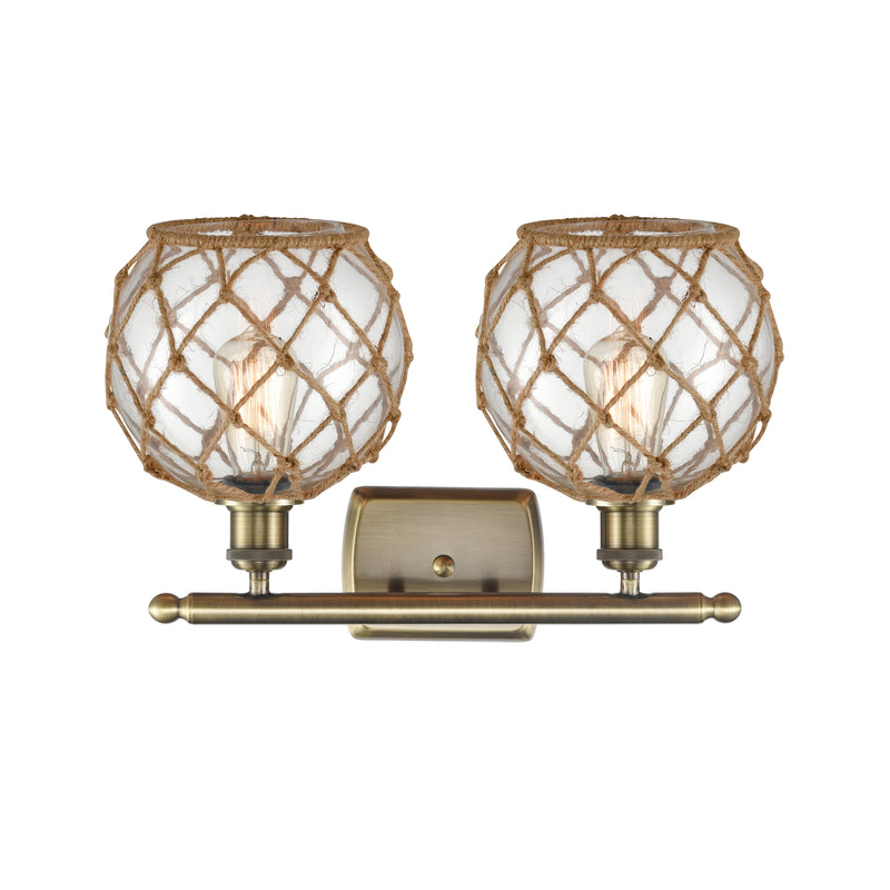 Innovations Lighting Farmhouse Rope 2 Light Bath Vanity Light Part Of The Ballston Collection 516-2W-AB-G122-8RB-LED