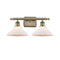 Orwell Bath Vanity Light shown in the Antique Brass finish with a Matte White shade