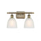 Castile Bath Vanity Light shown in the Antique Brass finish with a White shade