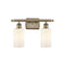 Clymer Bath Vanity Light shown in the Antique Brass finish with a Matte White shade